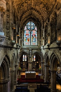 Inside Rosslyn Chapel - view from the choir