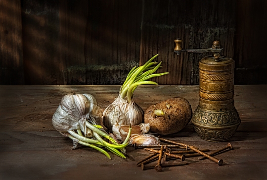 Brown Over Green - Still Life. A tribute to paintings by Chardin.