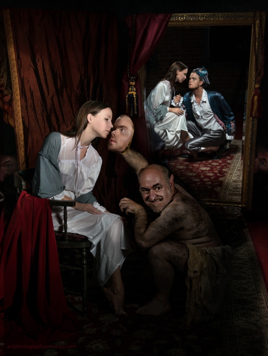 Monstrous Deception - tribute to Nightmares by Henry Fuseli. WithBrandy Sapala, Derek as the monster, and Callum Shandley as the mirror reflection.